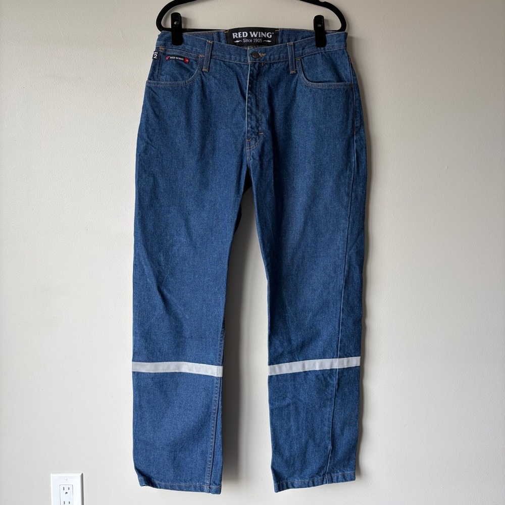 Red Wing FR Flame Resistant Work Jeans 36x32 Blue Denim Reflective
